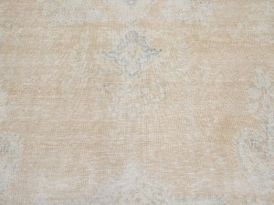Antique Muted Orange Floral 10X14 Distressed Vintage Oriental Rug