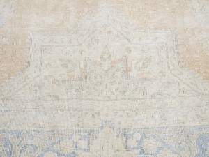 Antique Muted Orange Floral 10X14 Distressed Vintage Oriental Rug
