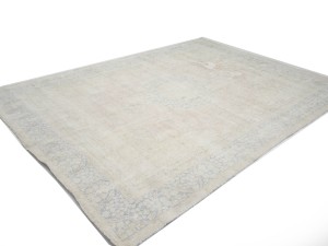 Antique Muted Floral 9'3X12'7 Distressed Vintage Oriental Rug
