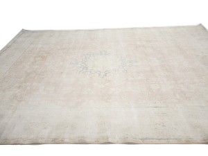 Antique Muted Floral 9'6X12'8 Distressed Vintage Oriental Rug