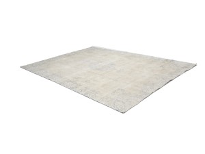 Antique Muted Beige Floral 9X12 Distressed Vintage Oriental Rug