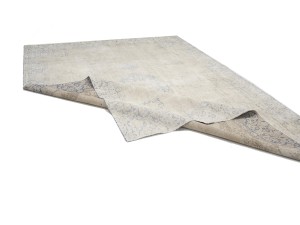 Antique Muted Beige Floral 9X12 Distressed Vintage Oriental Rug