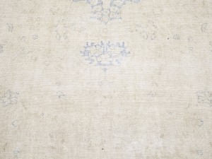 Antique Muted Beige Floral 9X12 Distressed Vintage Oriental Rug
