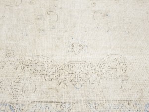 Antique Muted Beige Floral 9X12 Distressed Vintage Oriental Rug