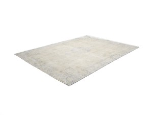 Antique Muted Beige Floral 9X12 Distressed Vintage Oriental Rug