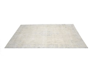 Antique Muted Beige Floral 9X12 Distressed Vintage Oriental Rug