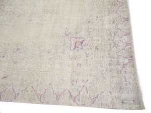 Antique Muted Cream Beige Floral 6X9 Distressed Vintage Oriental Rug