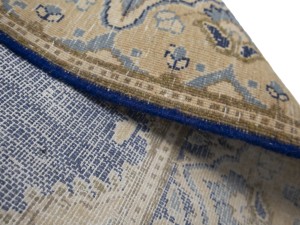 Antique Muted Blue Floral 4X7 Distressed Vintage Oriental Rug