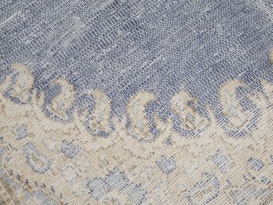 Antique Muted Blue Floral 4X7 Distressed Vintage Oriental Rug
