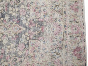 Antique Muted Brown Floral 3'7X5'9 Distressed Vintage Oriental Rug