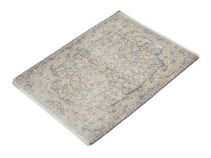 Antique Muted Gray Floral 1'9X2'4 Distressed Vintage Oriental Rug