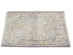 Antique Muted Gray Floral 1'9X2'4 Distressed Vintage Oriental Rug