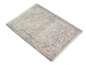 Antique Muted Gray Floral 1'9X2'4 Distressed Vintage Oriental Rug