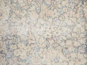 Antique Muted Gray Floral 1'9X2'4 Distressed Vintage Oriental Rug