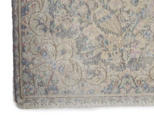 Antique Muted Gray Floral 1'9X2'4 Distressed Vintage Oriental Rug