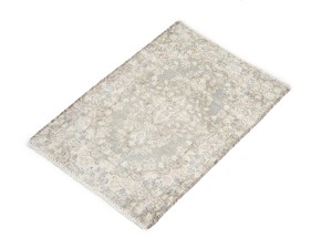Antique Muted Taupe Floral 1'7X2'2 Distressed Vintage Oriental Rug