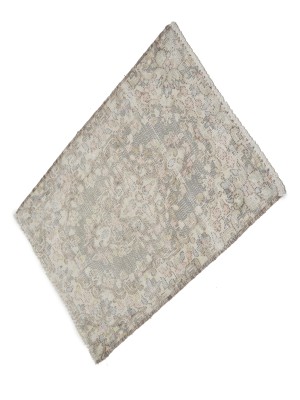 Antique Muted Taupe Floral 1'7X2'2 Distressed Vintage Oriental Rug