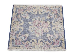 Antique Muted Floral 1'6X1'7 Distressed Vintage Oriental Square Rug