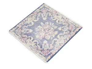 Antique Muted Floral 1'6X1'7 Distressed Vintage Oriental Square Rug