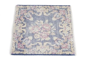 Antique Muted Floral 1'6X1'7 Distressed Vintage Oriental Square Rug