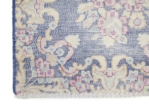 Antique Muted Floral 1'6X1'7 Distressed Vintage Oriental Square Rug