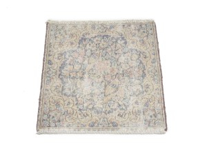 Antique Muted Floral 1'7X1'8 Distressed Vintage Oriental Square Rug