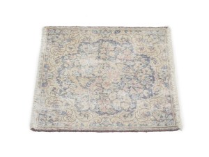 Antique Muted Floral 1'7X1'8 Distressed Vintage Oriental Square Rug