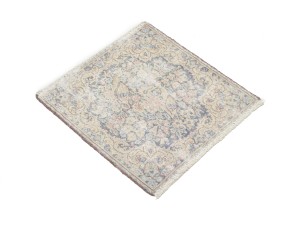 Antique Muted Floral 1'7X1'8 Distressed Vintage Oriental Square Rug