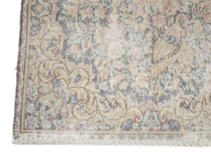 Antique Muted Floral 1'7X1'8 Distressed Vintage Oriental Square Rug