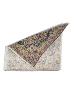 Antique Muted Floral 1'7X1'8 Distressed Vintage Oriental Square Rug