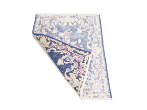 Antique Muted Navy Floral 1'7X2 Distressed Vintage Oriental Rug