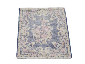 Antique Muted Navy Floral 1'7X2 Distressed Vintage Oriental Rug