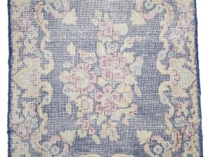 Antique Muted Navy Floral 1'7X2 Distressed Vintage Oriental Rug