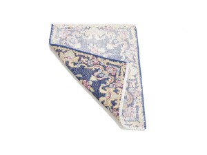 Antique Muted Navy Floral 1'7X2 Distressed Vintage Oriental Rug
