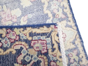 Antique Muted Navy Floral 1'7X2 Distressed Vintage Oriental Rug