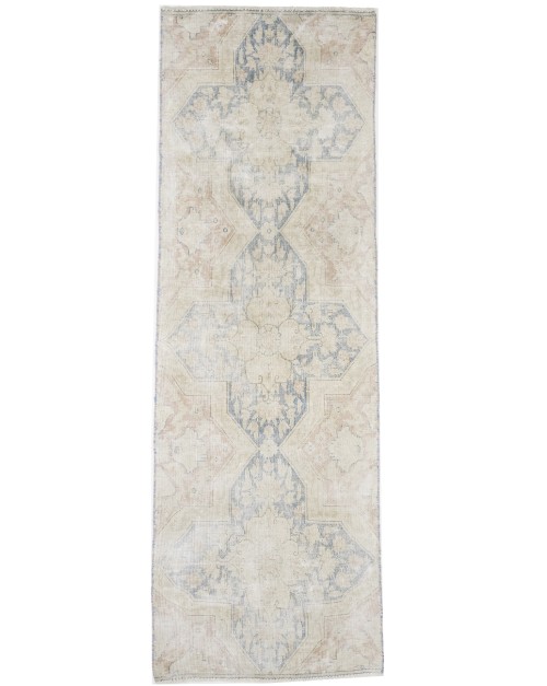 Antique Muted Floral 2X6 Distressed Vintage Oriental Runner Rug