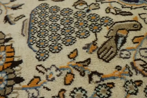Vintage Cream Pictorial 5X9 Shahreza Persian Rug