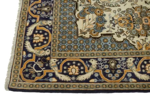 Vintage Cream Pictorial 5X9 Shahreza Persian Rug