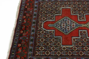Vintage Red Geometric 3X9 Bidjar Sanneh Persian Runner Rug