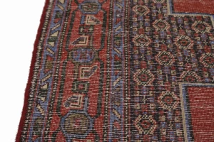 Vintage Red Geometric 3X9 Bidjar Sanneh Persian Runner Rug