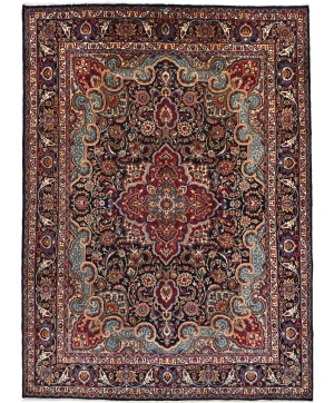 Vintage Traditional Floral 10X13 Kashmar Persian Rug