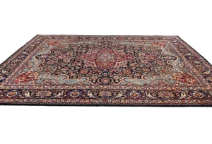 Vintage Traditional Floral 10X13 Kashmar Persian Rug