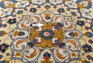 Semi Antique Cream Traditional 8X11 Kashan Persian Rug