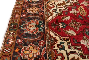 Vintage Red Floral 8X12 Heriz Persian Rug
