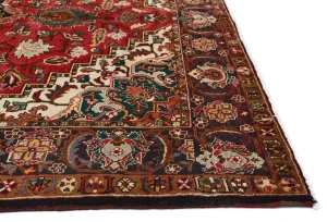 Vintage Red Floral 8X12 Heriz Persian Rug