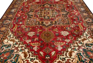 Vintage Red Floral 8X12 Heriz Persian Rug