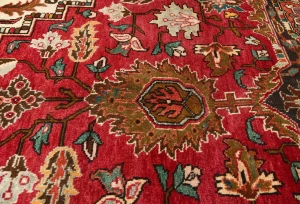 Vintage Red Floral 8X12 Heriz Persian Rug