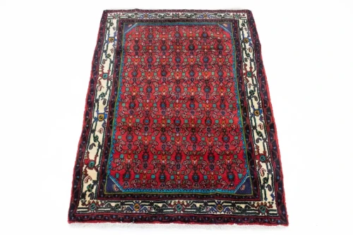 Vintage Red Tribal 4X5 Tajabad Persian Rug