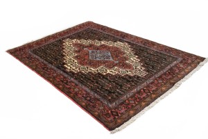 Vintage Geometric 4'0X5'5 Bidjar Persian Rug