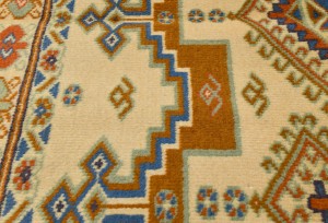 Vintage Yellow Cream Tribal 5X7 Turkoman Persian Rug